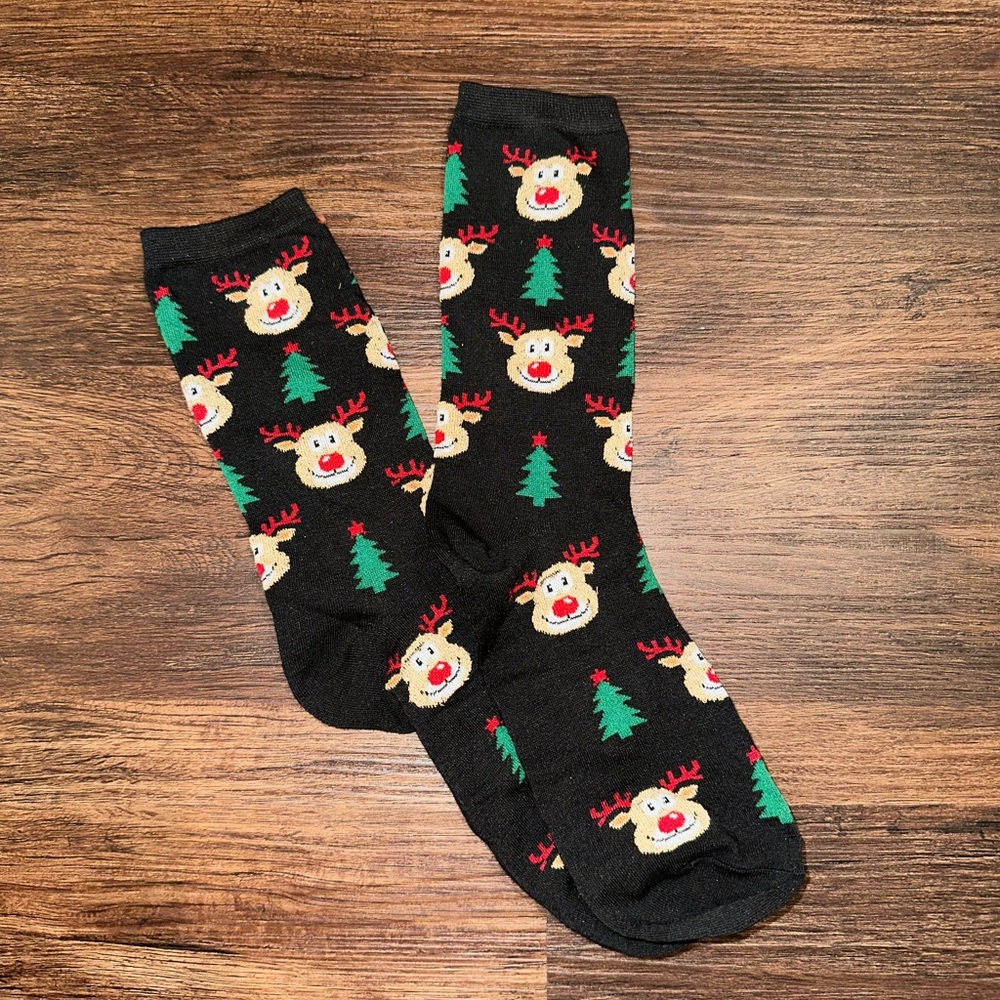 Festive Reindeer Crew Socks